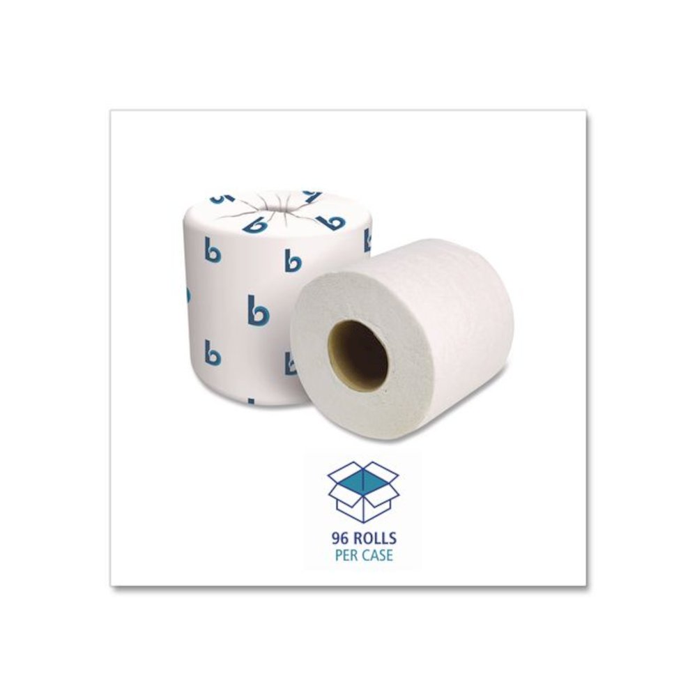 Two-Ply Toilet Tissue, Septic Safe, White, 125 ft Roll Length, 500 Sheets/Roll, 96 Rolls/Carton. Picture 3