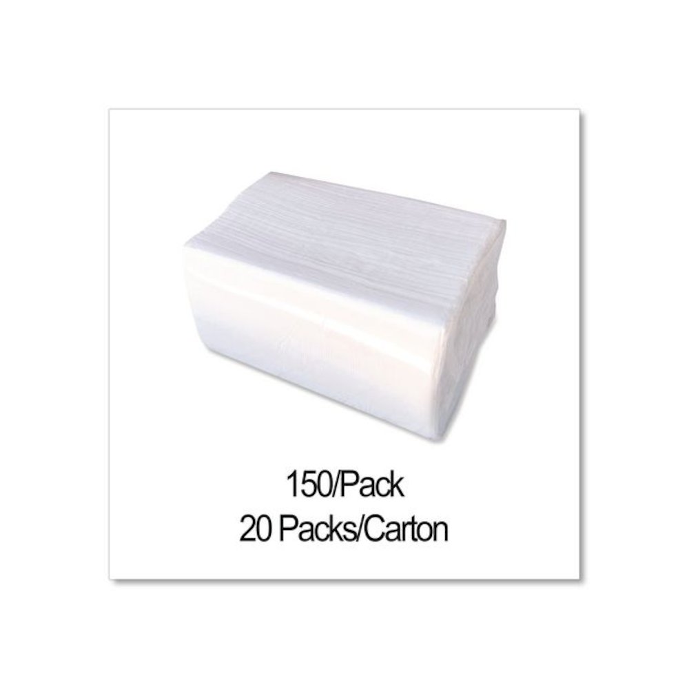 Dinner Napkins, 2-Ply, 14.5 x 16.5, White, 150/Pack, 20 Packs/Carton. Picture 3