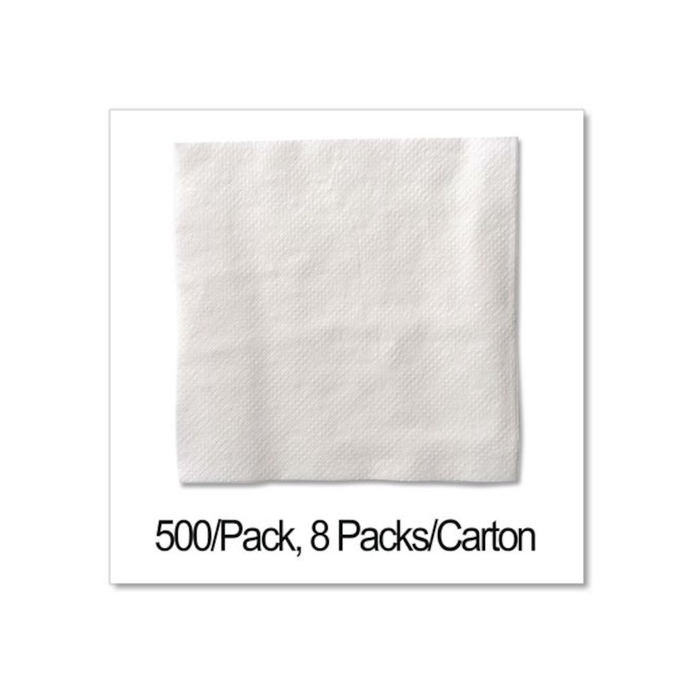 Cocktail Napkins, 1-Ply, 9 x 9, White, 500/Pack, 8 Packs/Carton. Picture 3