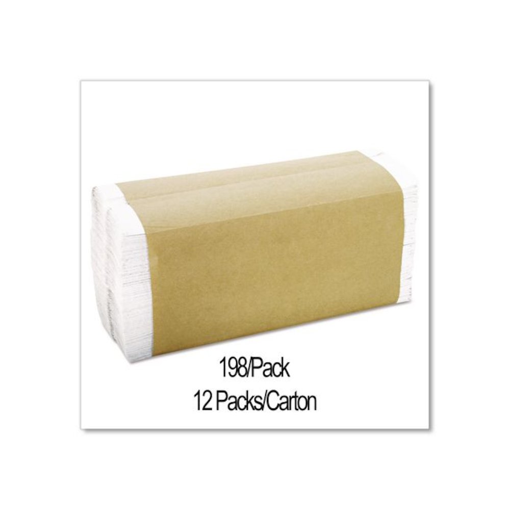 C-Fold Towels, 1-Ply, 11 x 10.13, White, 198/Pack, 12 Packs/Carton. Picture 3