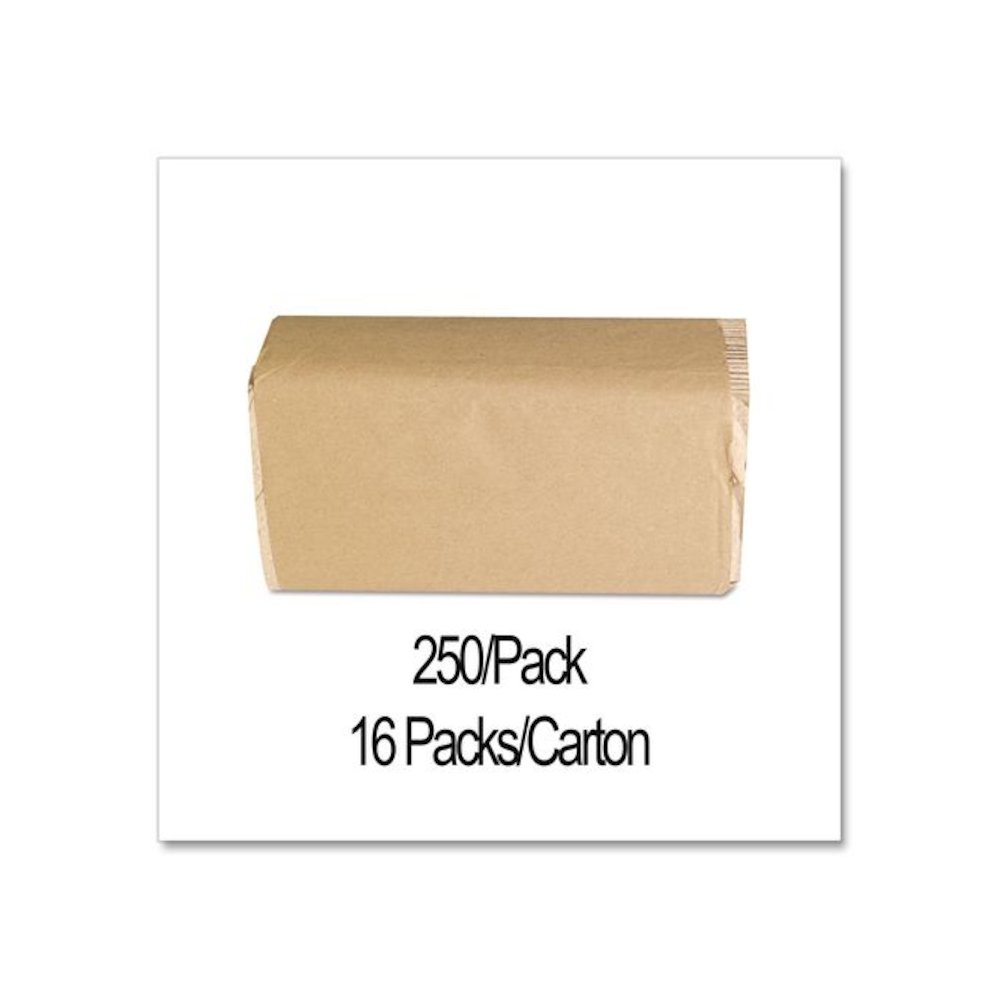 Singlefold Paper Towels, 9 x 9.45, Natural, 250/Pack, 16 Packs/Carton. Picture 3