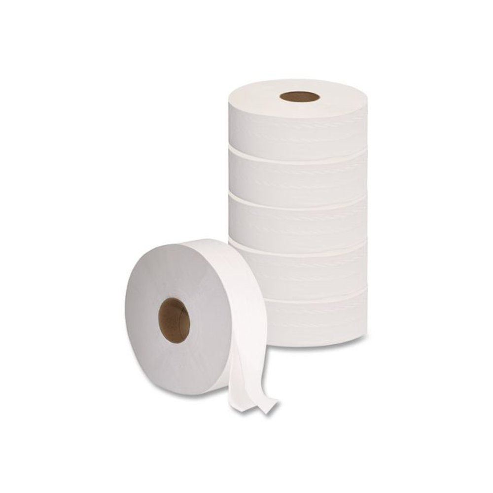 JRT Jumbo Bath Tissue, Septic Safe, 2-Ply, 3.3" x 1,375 ft, White, 6 Rolls/Carton. Picture 1