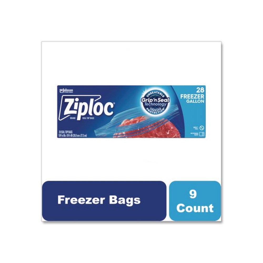 Zipper Freezer Bags, 1 gal, 9.6" x 12.1", Clear, 28 Bags/Box, 9 Boxes/Carton. Picture 3