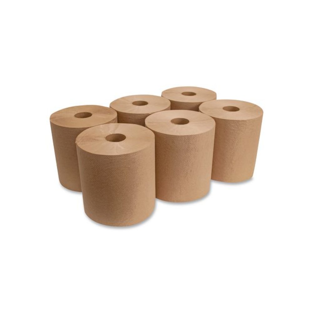 Hardwound Roll Towels, 1-Ply, 8" x 800 ft, Brown, 6 Rolls/Carton. Picture 1