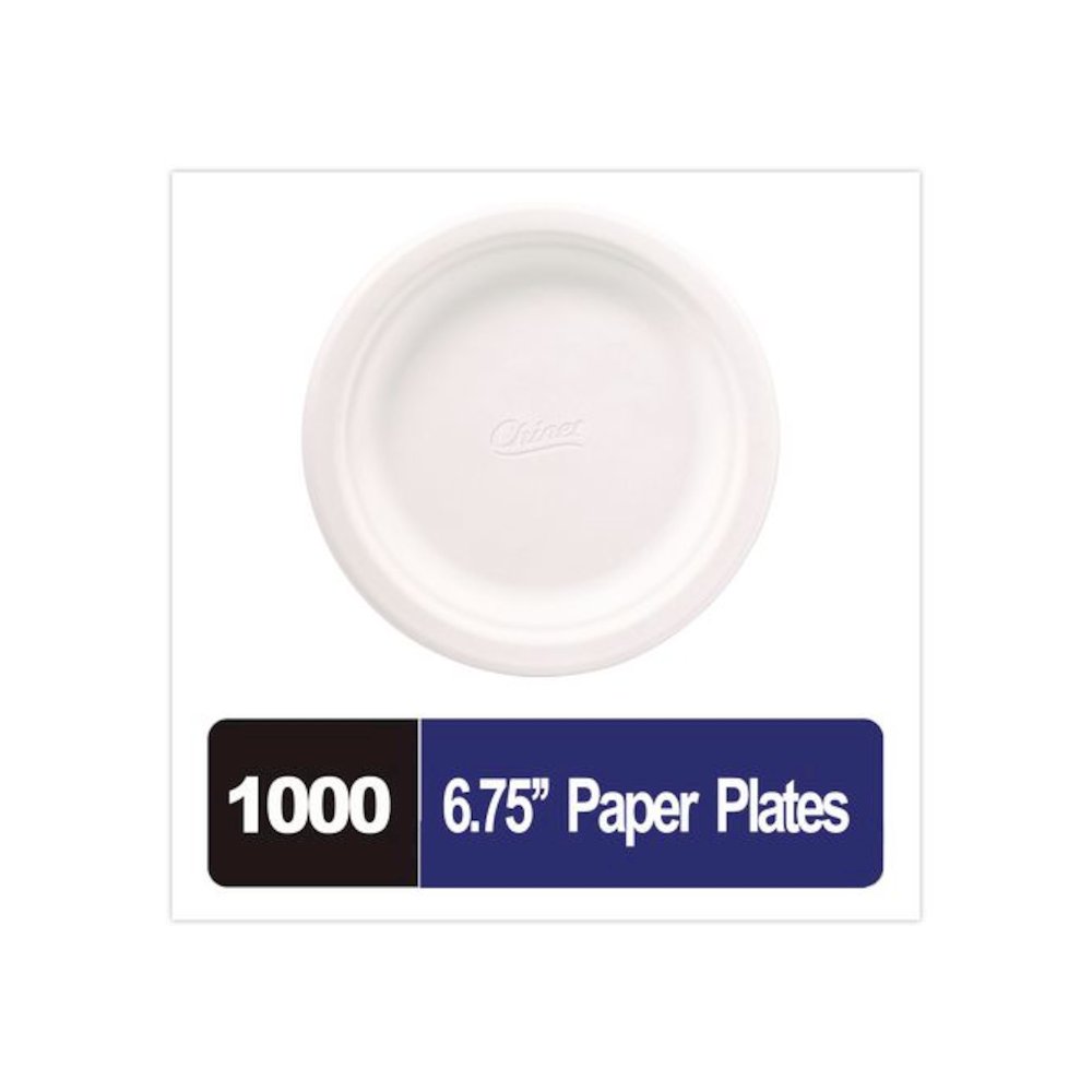 Classic Paper Plates, 6.75" dia, White, 125/Pack, 8 Packs/Carton. Picture 3