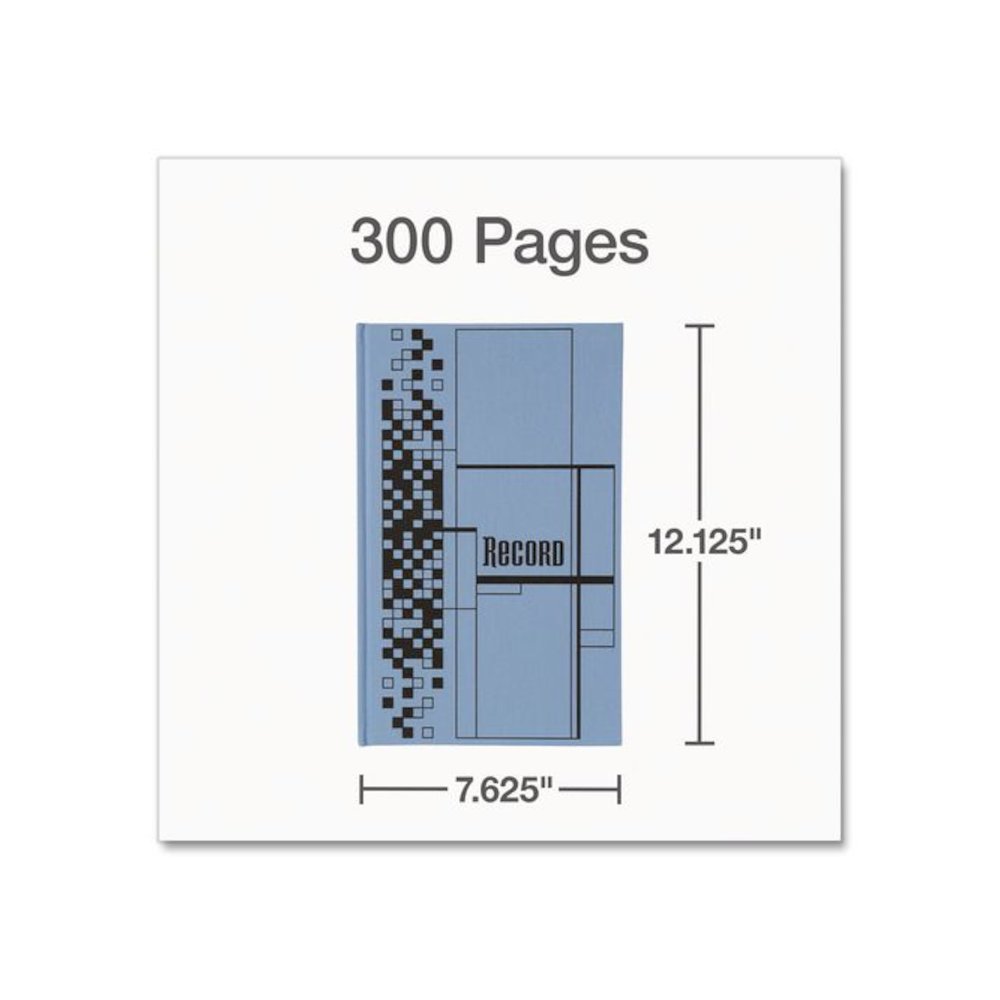 Record Ledger Book, Record-Style Rule, Blue Cover, 12.12 x 7.62 Sheets, 300 Sheets/Book. Picture 3