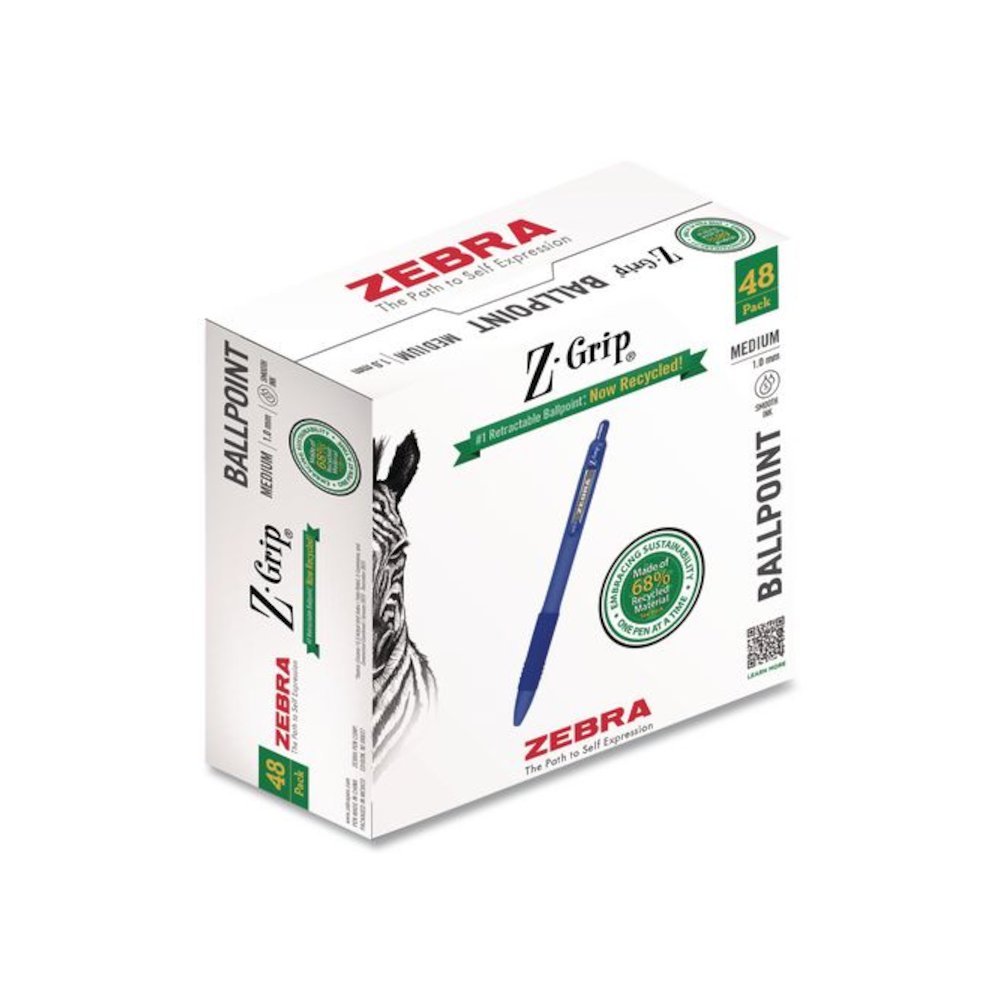 Z-Grip Ballpoint Pen, Retractable, Medium 1 mm, Blue Ink and Barrel, 48/Pack. Picture 1