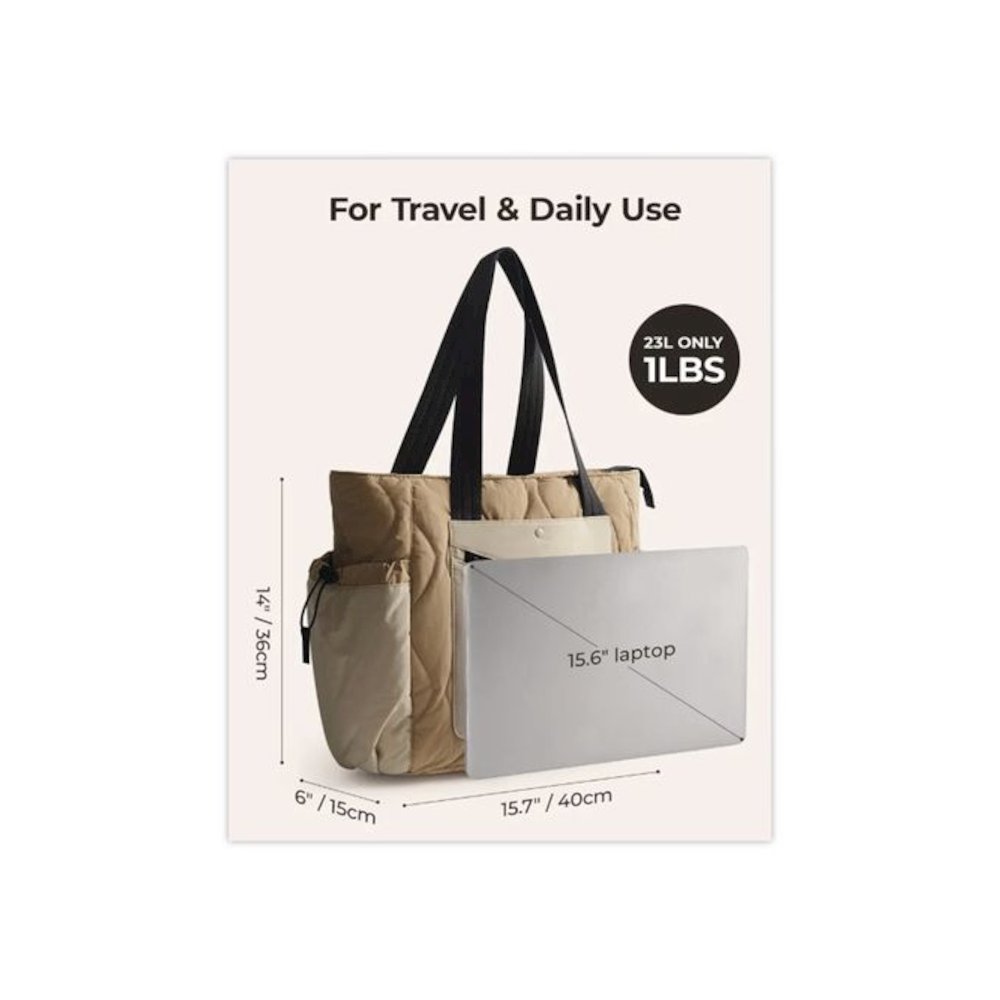 Vega Tote Bag, Fits Devices Up to 15.6", 6 x 15.7 x 14, Grullo. Picture 3