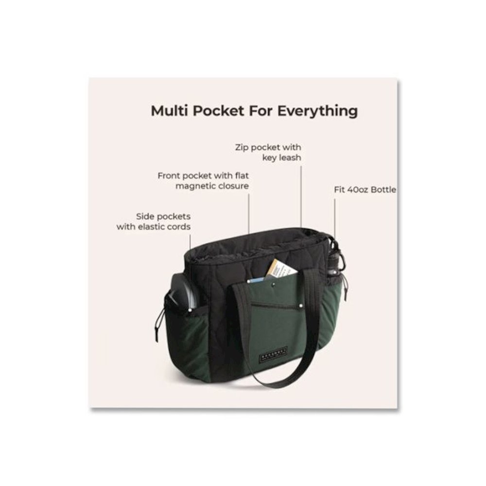 Vega Tote Bag, Fits Devices Up to 15.6", 6 x 15.7 x 14, Black. Picture 3