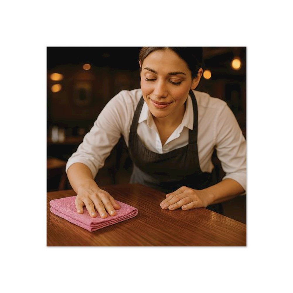 Microfiber Cleaning Cloths, 16 x 16, Pink, 24/Pack. Picture 5