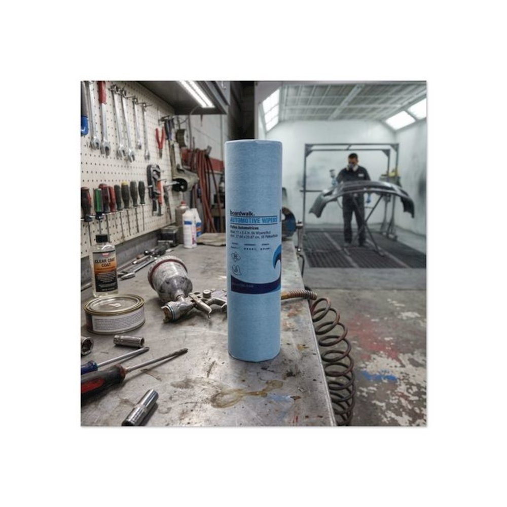 Automotive Shop Towel Rolls, 9.4 x 11, Blue, 55/Roll, 30 Rolls/Carton. Picture 7