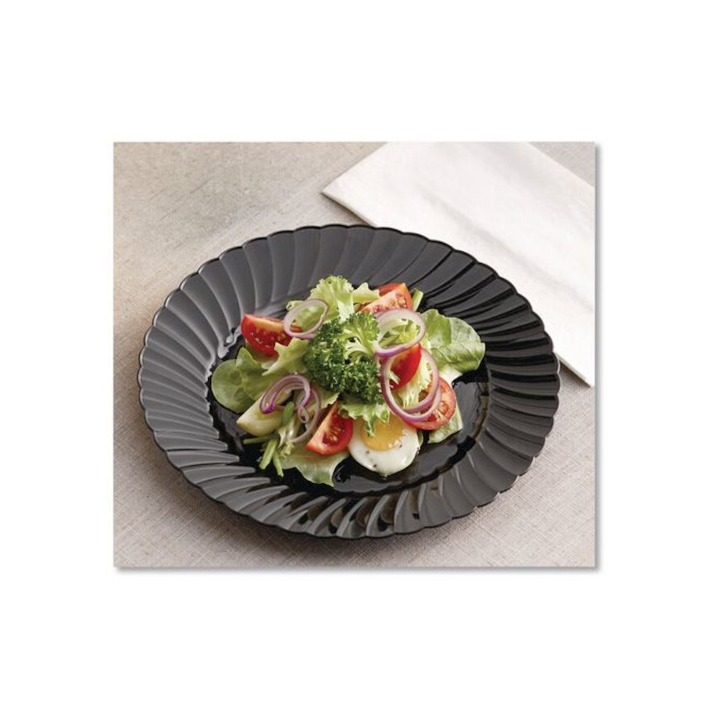Classicware Plastic Dinnerware, Plate, 10.5" dia, Black, 144/Carton. Picture 4