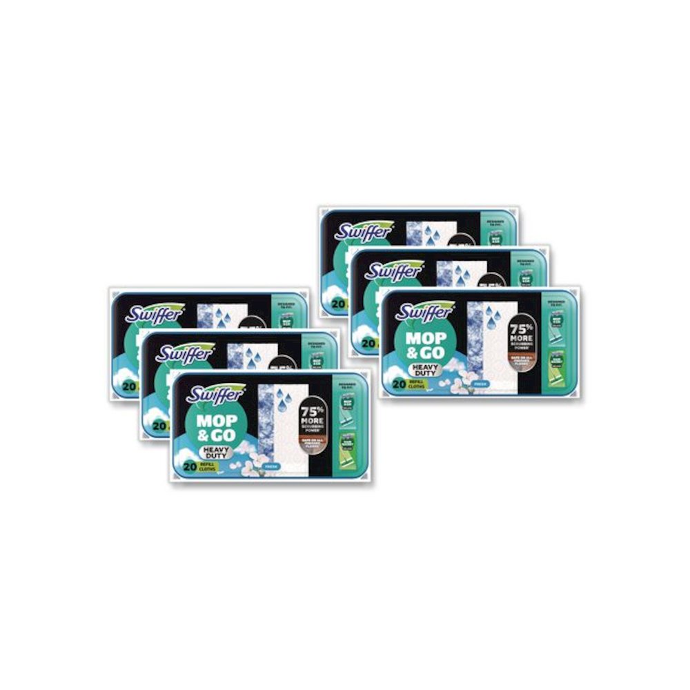 Heavy-Duty Wet Refill Cloths, 10 x 8, Open Window Fresh, 20/Tub, 6 Tubs/Carton. Picture 1