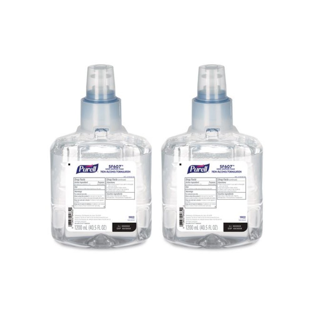 SF607 Instant Hand Sanitizer Foam, 1,200 mL Refill, Fragrance-Free, 2/Carton. Picture 1