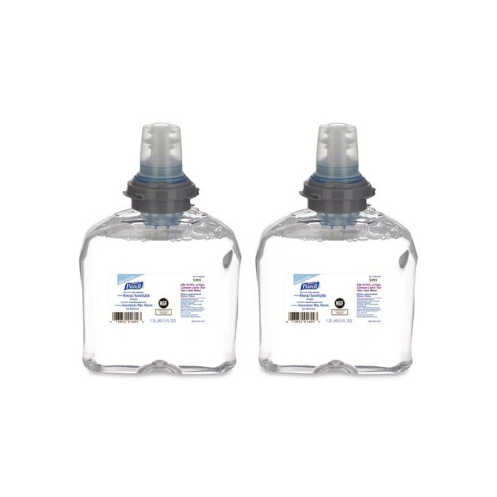 Advanced Hand Sanitizer E3-Rated Foam, 1,200 mL Refill, Fragrance-Free, 2/Carton. Picture 1