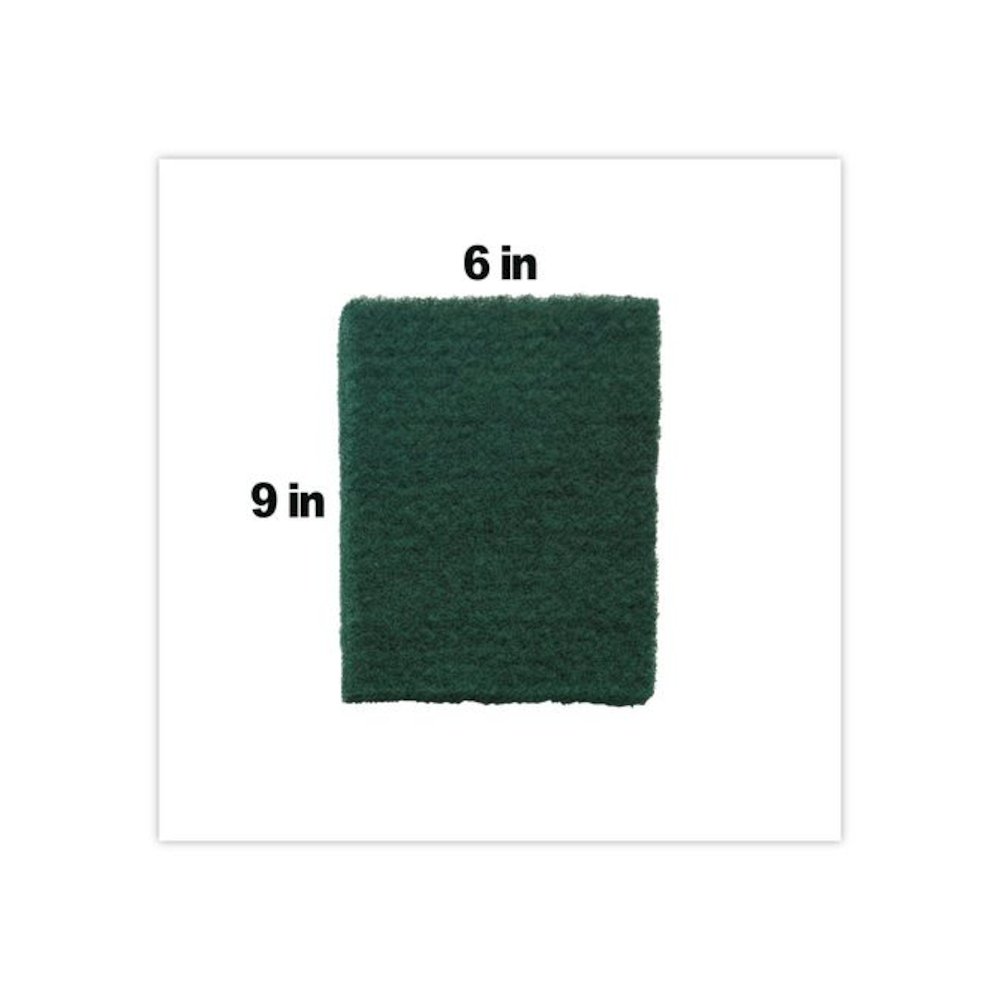 90-96 Medium Duty Hand Cleaning Pad, 6" x 9", Green, 60/Carton. Picture 4