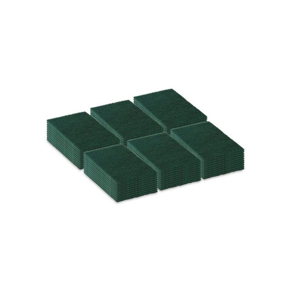 90-96 Medium Duty Hand Cleaning Pad, 6" x 9", Green, 60/Carton. Picture 1