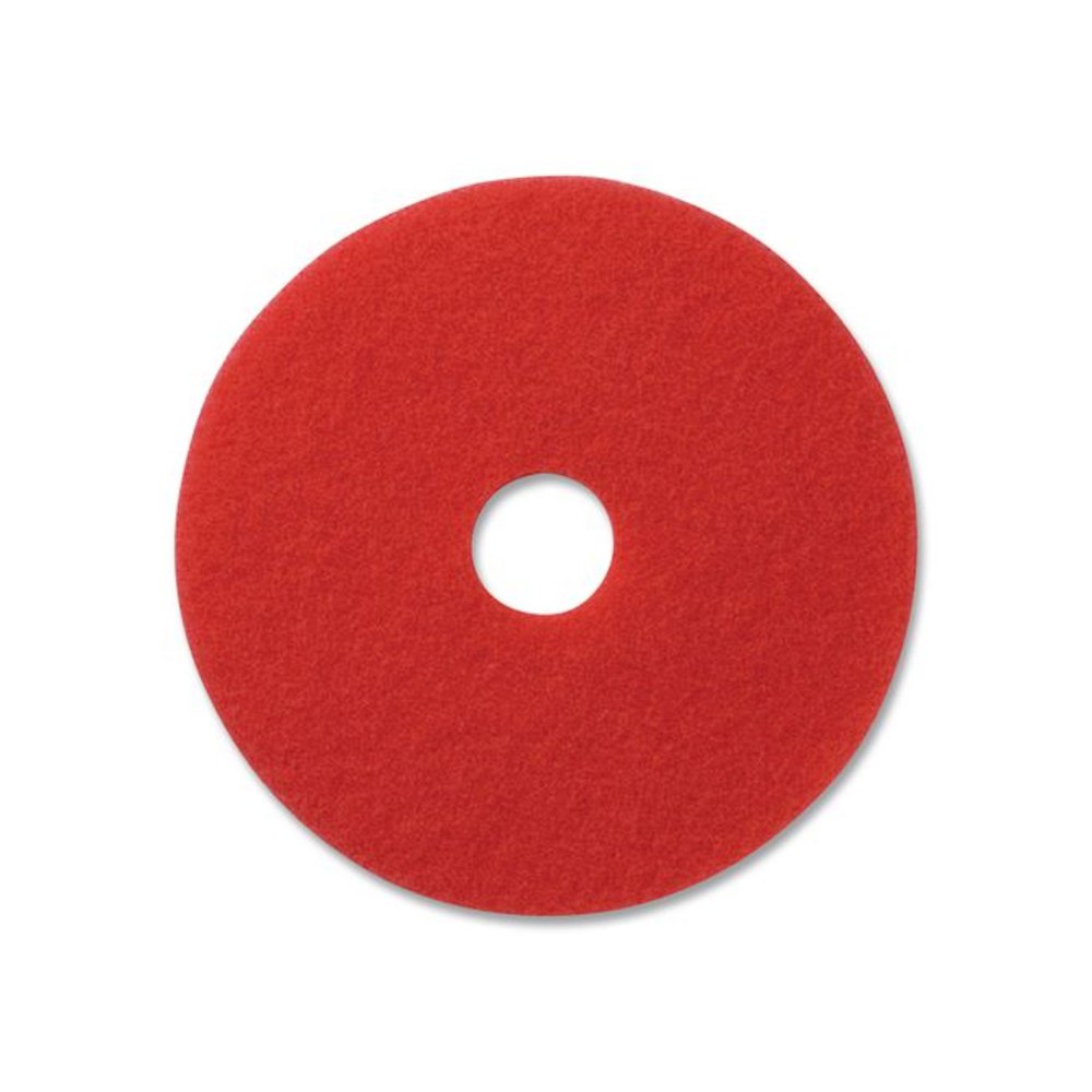 Buffing Pad, 16" Diameter, Red, 5/Carton. Picture 4