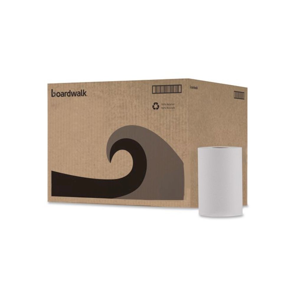 Hardwound Paper Towels, Nonperforated, 1-Ply, 8" x 350 ft, White, 12 Rolls/Carton. Picture 1
