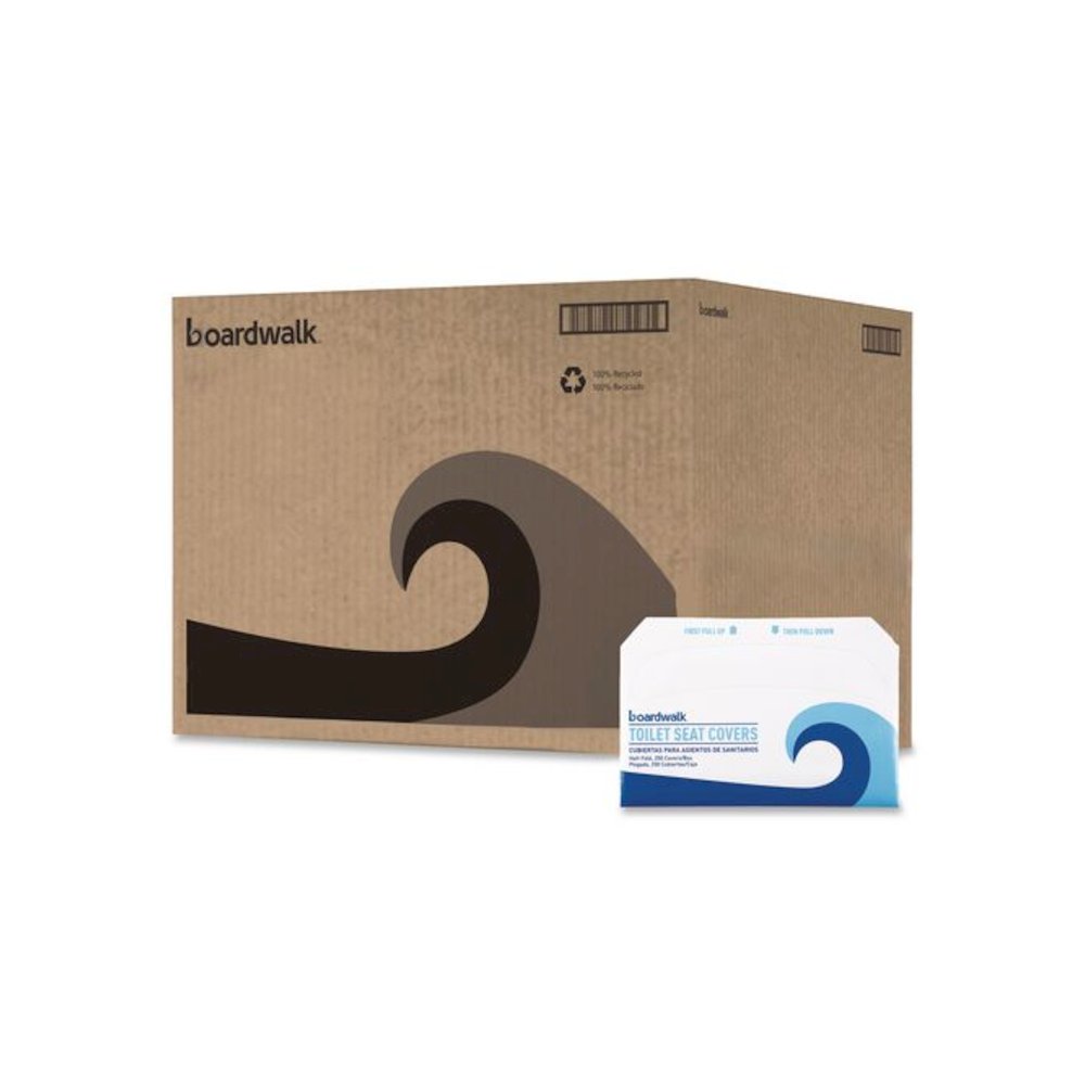 Premium Half-Fold Toilet Seat Covers, 14.17 x 16.73, White, 250/Sleeve, 20 Sleeves/Carton. Picture 1