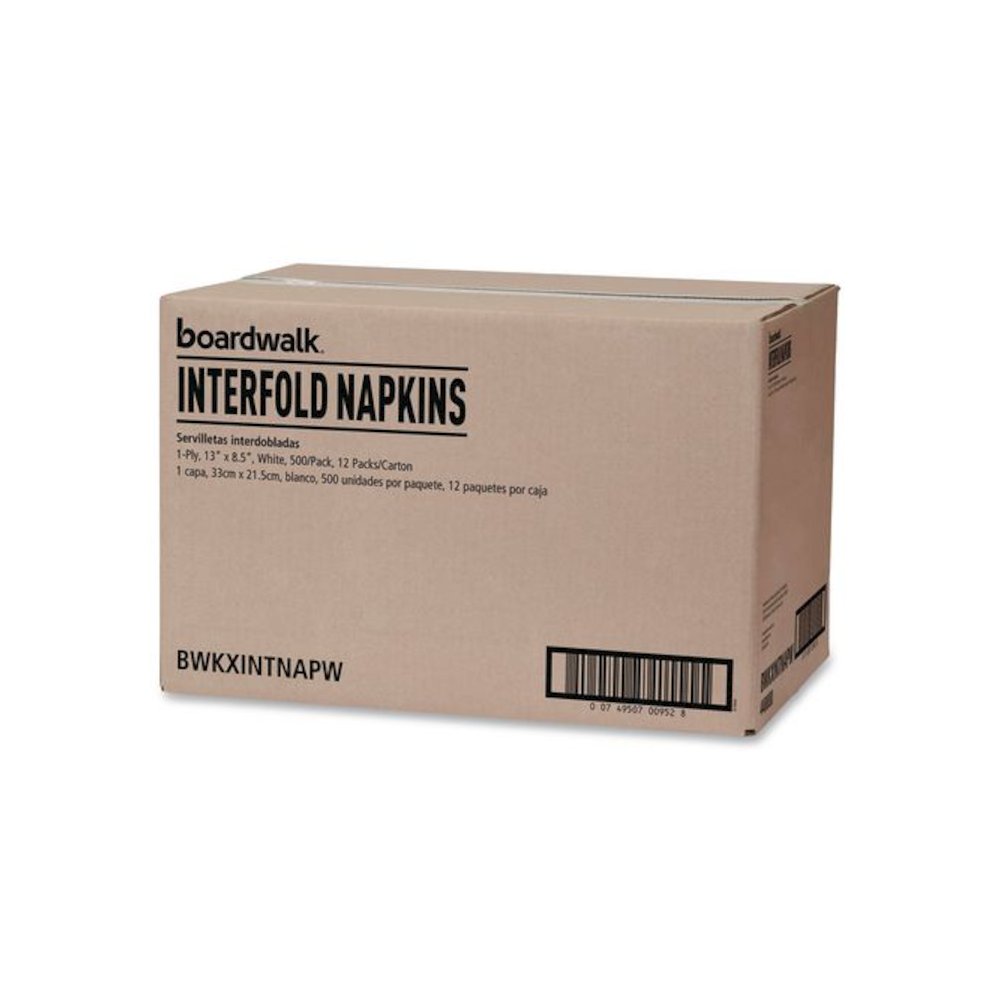 Interfold Dispenser Napkins, 1-Ply, 13 x 8.5, White, 500/Pack, 12 Packs/Carton. Picture 7
