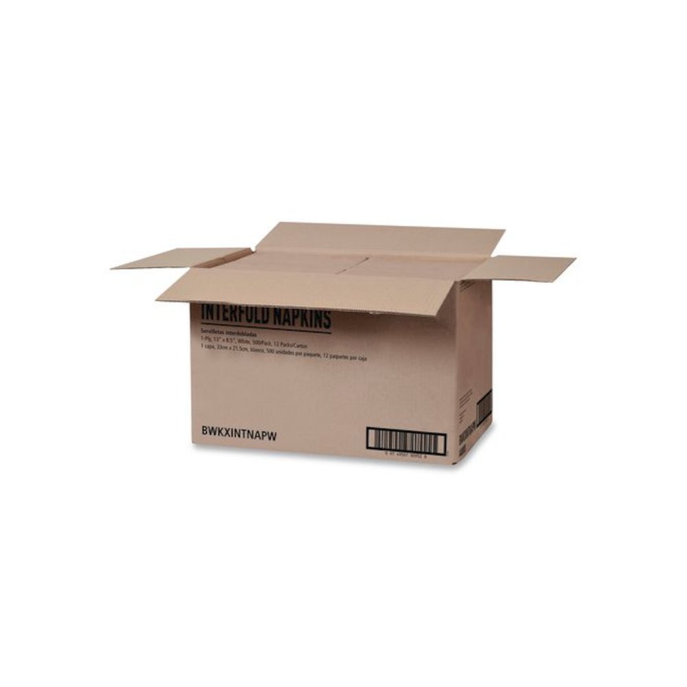 Interfold Dispenser Napkins, 1-Ply, 13 x 8.5, White, 500/Pack, 12 Packs/Carton. Picture 6