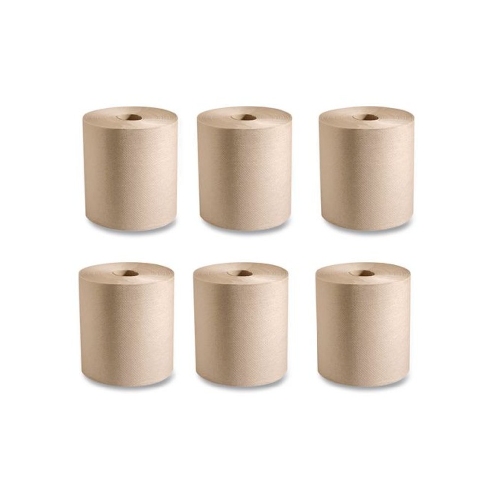 100% Recycled Hardwound Roll Paper Towels, 1-Ply, 7.88" x 800 ft, Natural, 6 Rolls/Carton. Picture 4