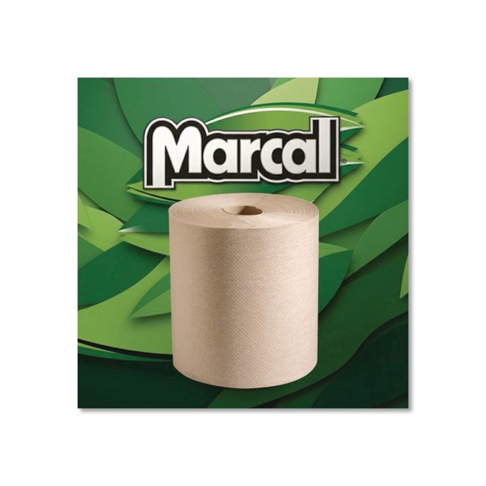 100% Recycled Hardwound Roll Paper Towels, 1-Ply, 7.88" x 800 ft, Natural, 6 Rolls/Carton. Picture 3