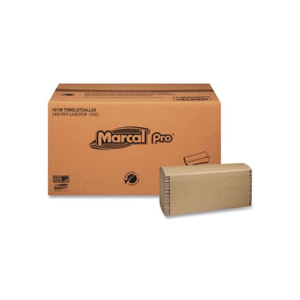 100% Recycled Folded Paper Towels, Multi-Fold, 1-Ply, 9.5 x 9.25, Natural, 250/Pack, 16 Packs/Carton. Picture 1