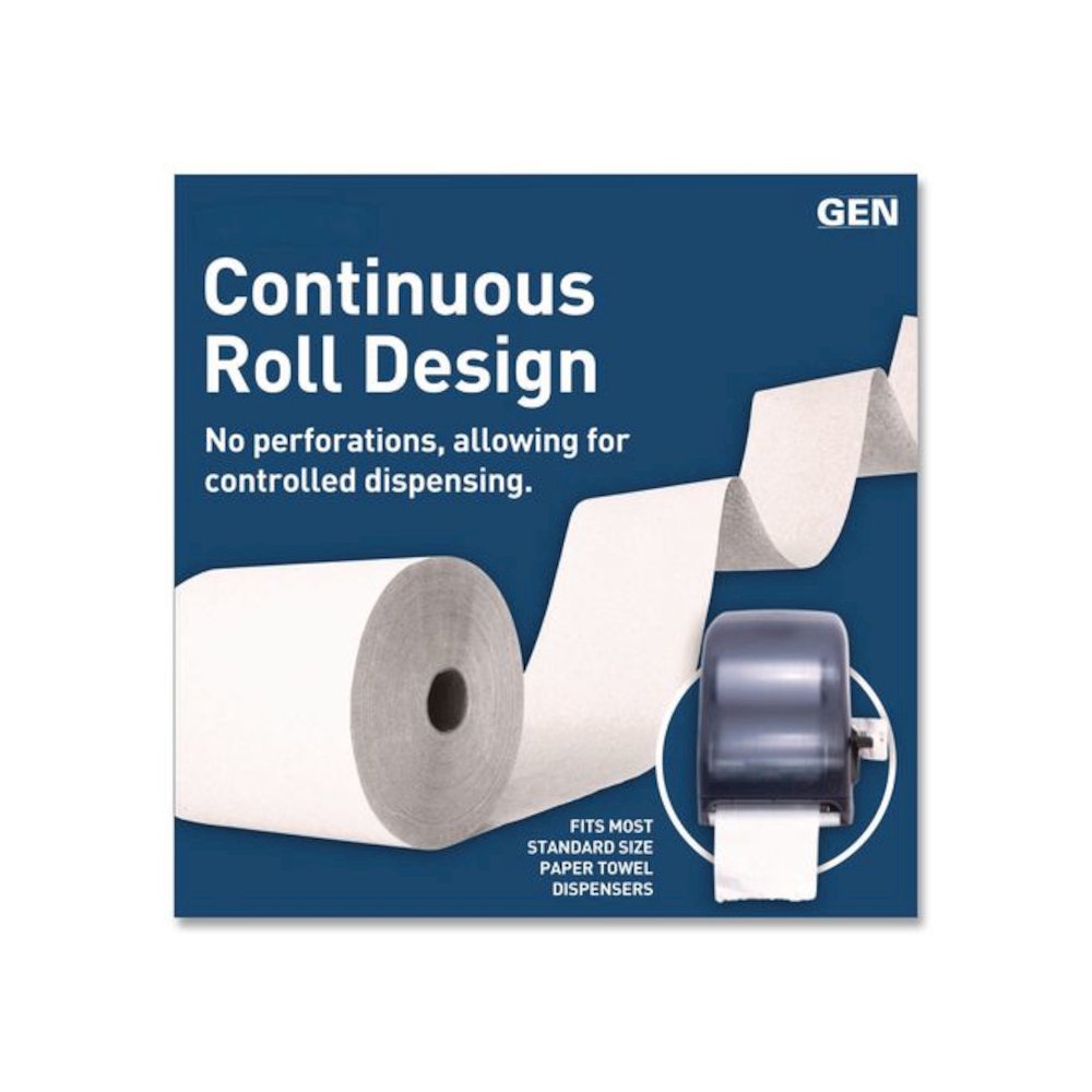Hardwound Roll Towels, 1-Ply, 8" x 600 ft, White, 12 Rolls/Carton. Picture 3