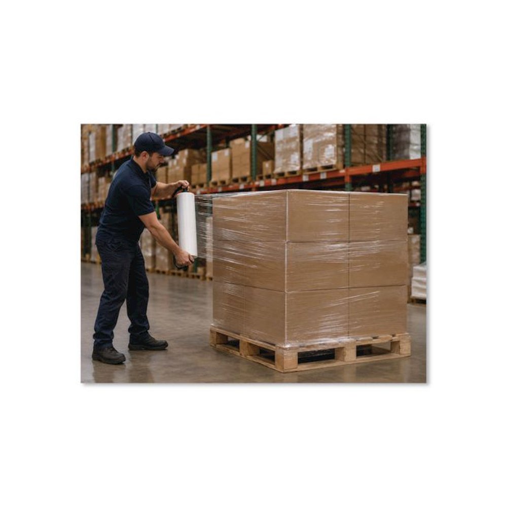 Stretch Film and Shrink Wrap, A and B, 18" x 1,500 ft, 57-Gauge, Clear, 4/Carton. Picture 4