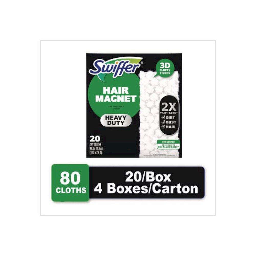 Heavy-Duty Dry Refill Cloths, 10.3 x 7.8, White, 20/Pack, 4 Packs/Carton. Picture 3