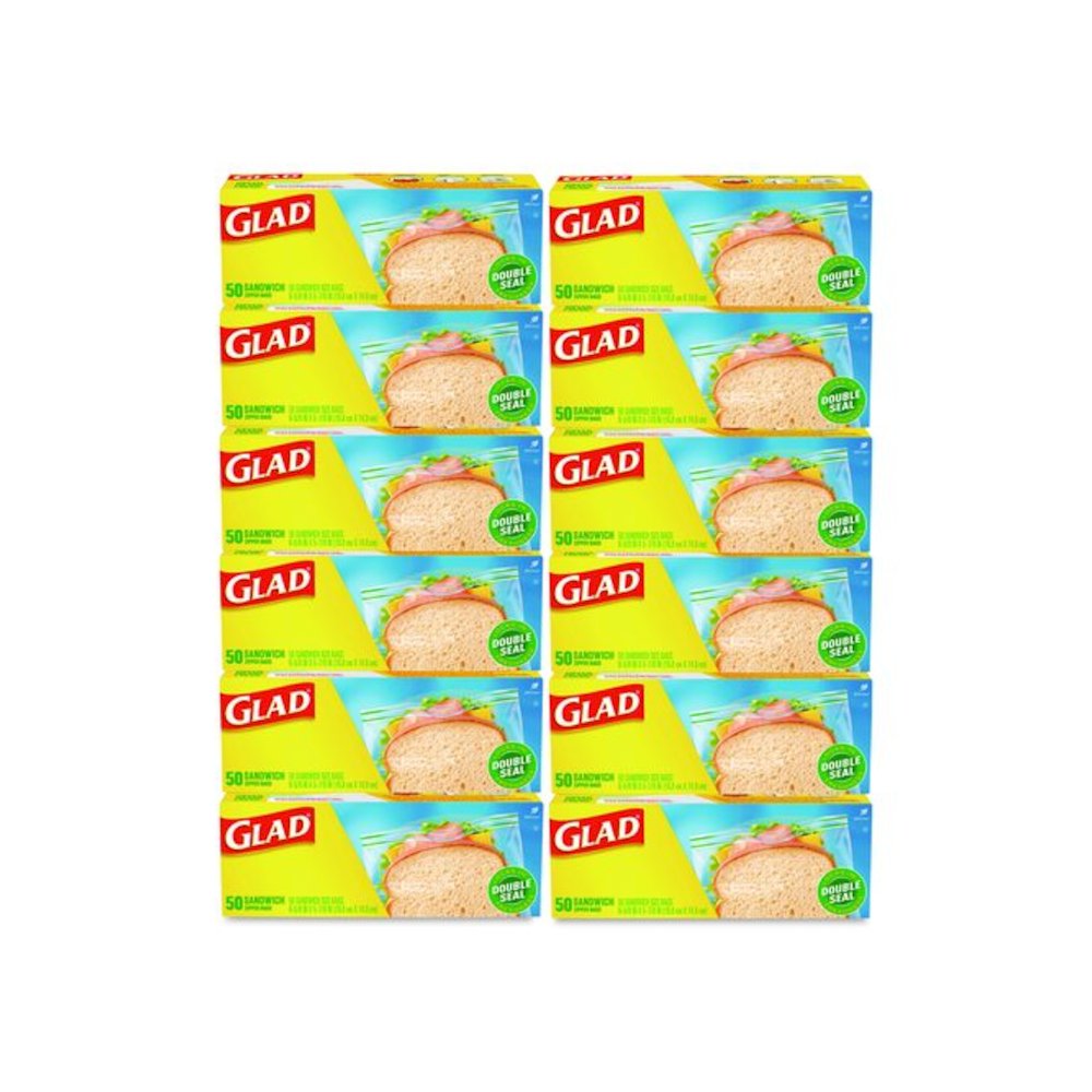Zipper Food Storage Plastic Sandwich Bags, 6.63 x 5.88, Clear, 50 Bags/Box, 12 Boxes/Carton. Picture 1
