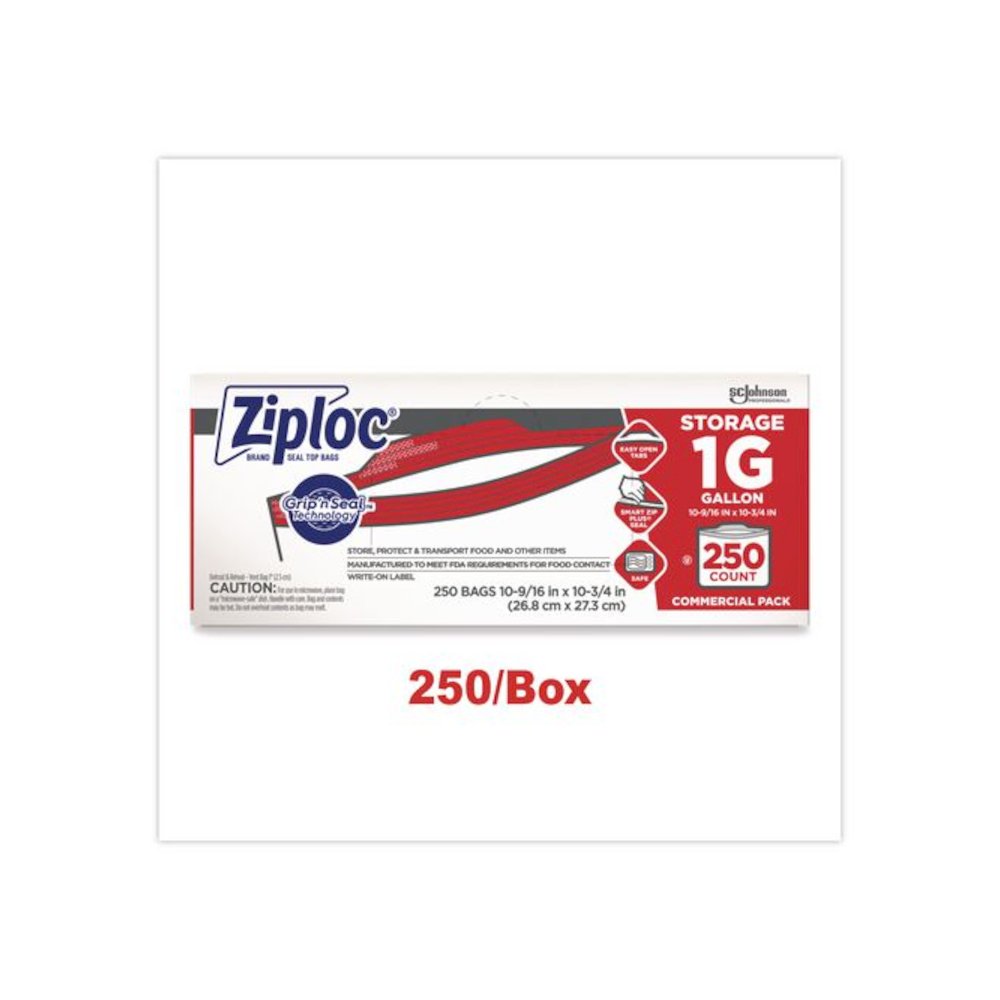 Double Zipper Storage Bags, Triple System Seal, Gallon, 10.56" x 10.75", Clear, 250/Box. Picture 3