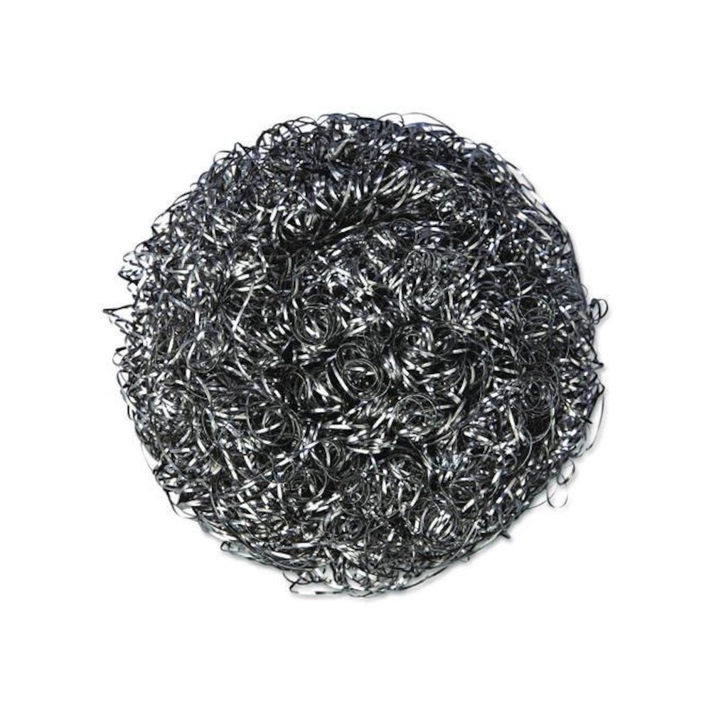 Stainless Steel Scrubbers, Large, 4 x 4, Steel Gray, 12 Scrubbers/Pack, 6 Packs/Carton. Picture 1