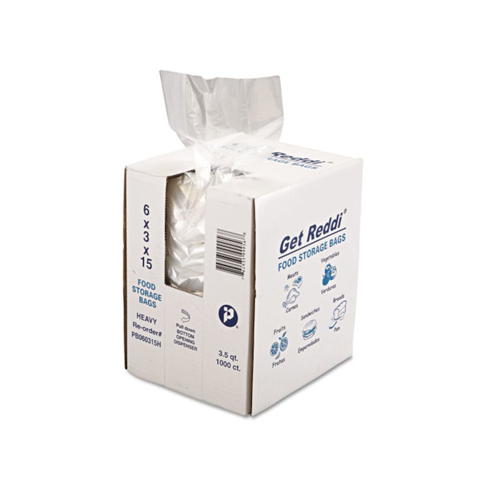 Food Bags, 112 oz, 6" x 3" x 15", Clear, 1,000/Carton. Picture 2