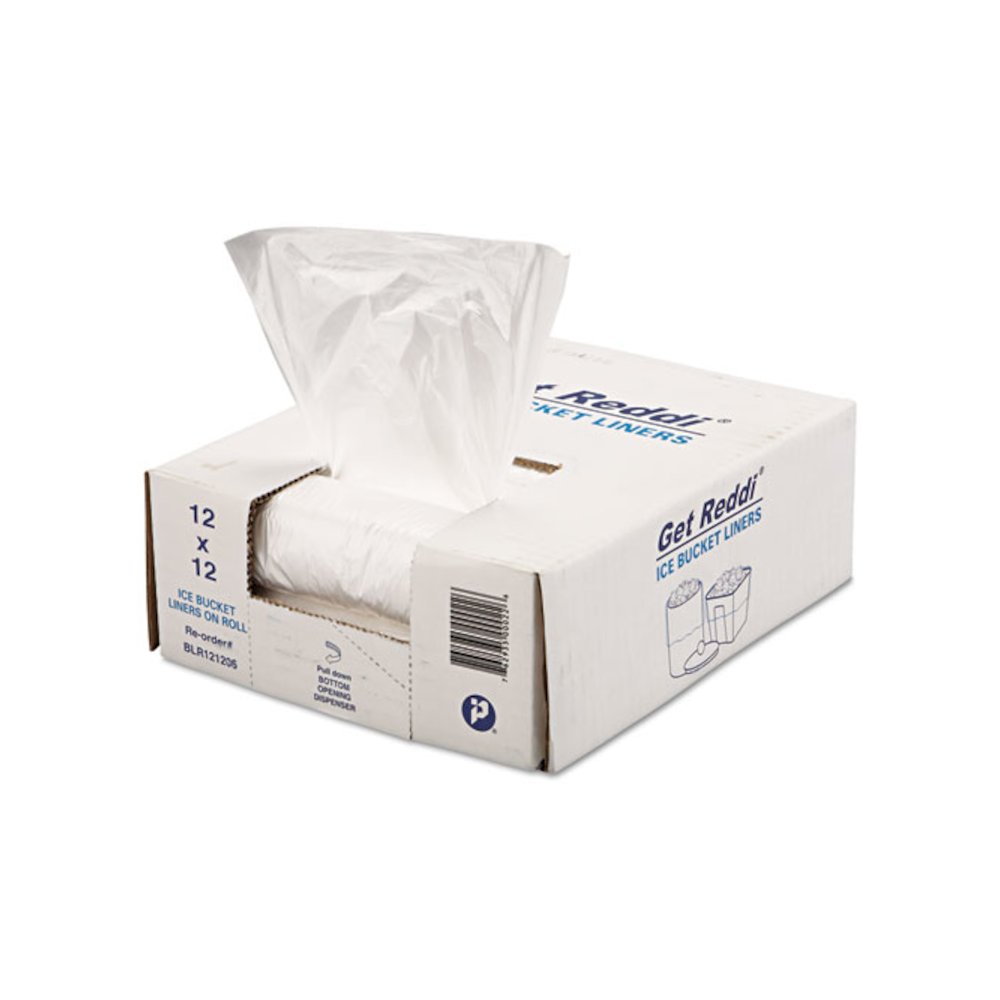 Ice Bucket Liner Bags, 96 oz, 12" x 12", Clear, 1,000/Carton. Picture 1