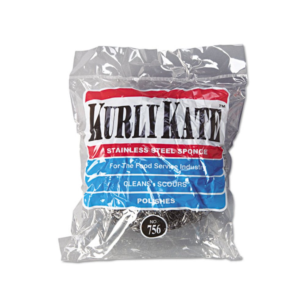 Stainless Steel Scrubbers, Large, 4 x 4, Steel Gray, 12 Scrubbers/Pack, 6 Packs/Carton. Picture 2