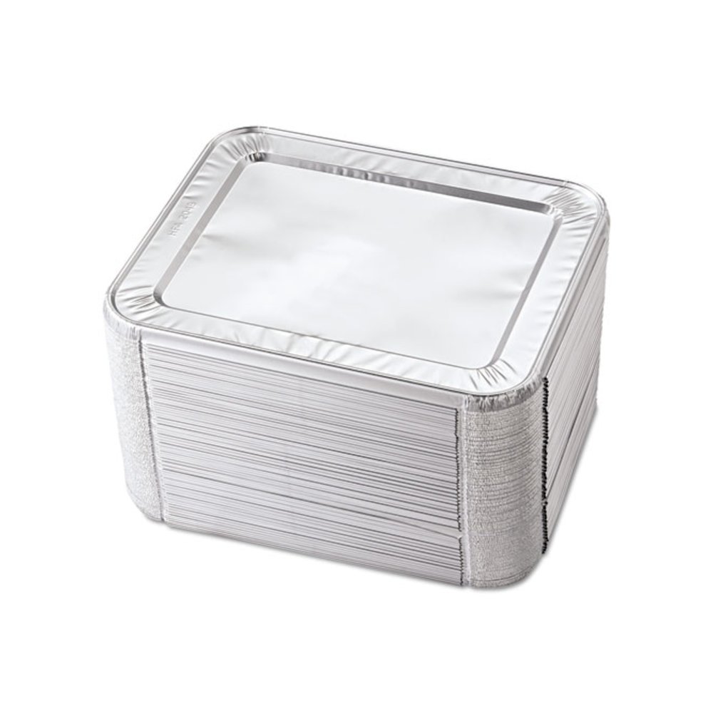 Steam Pan Foil Lids, Fits Half-Size Pan, 30 Gauge, 12.27 x 10.44, 100/Carton. Picture 2