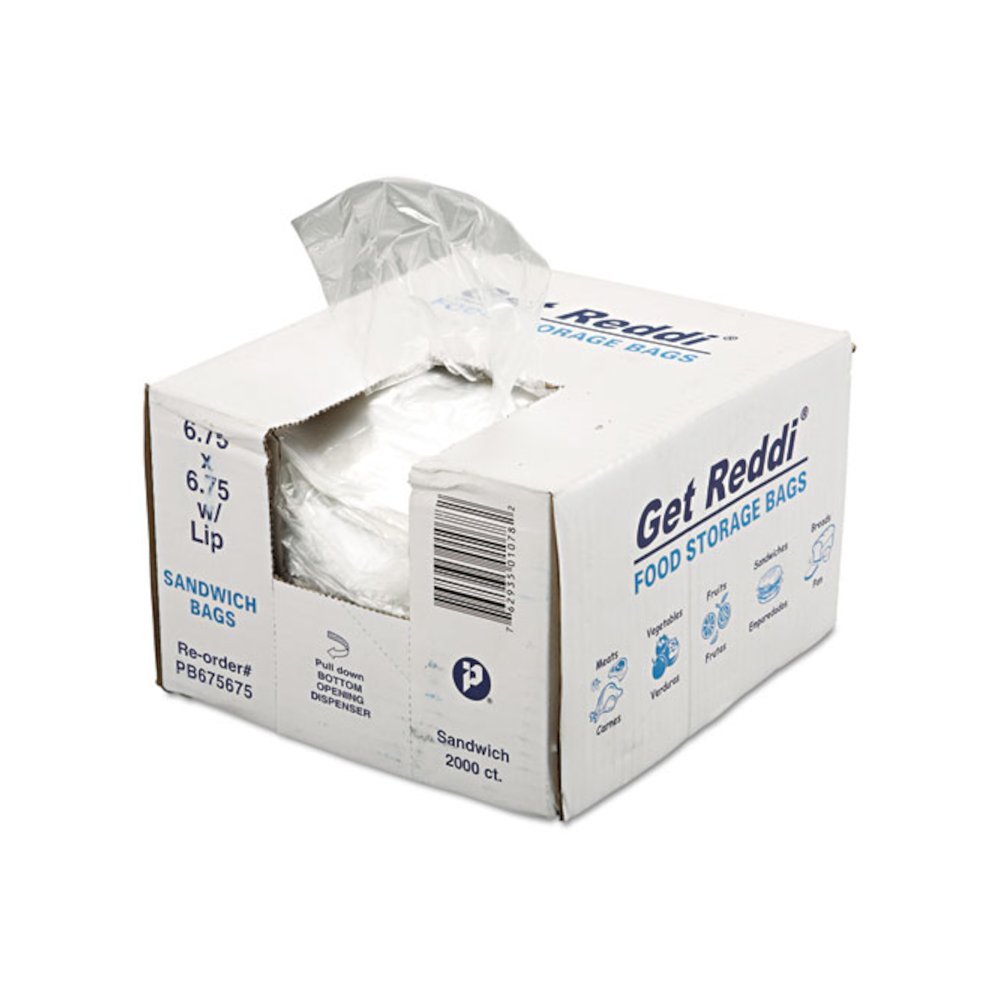 Food Bags, 6.75" x 6.75", Clear, 2,000/Carton. Picture 3