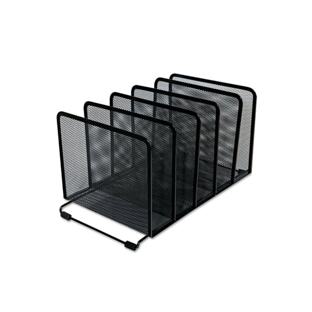Deluxe Mesh Stacking Sorter, 5 Sections, Letter to Legal Size Files, 14.63" x 8.13" x 7.5", Black. Picture 3