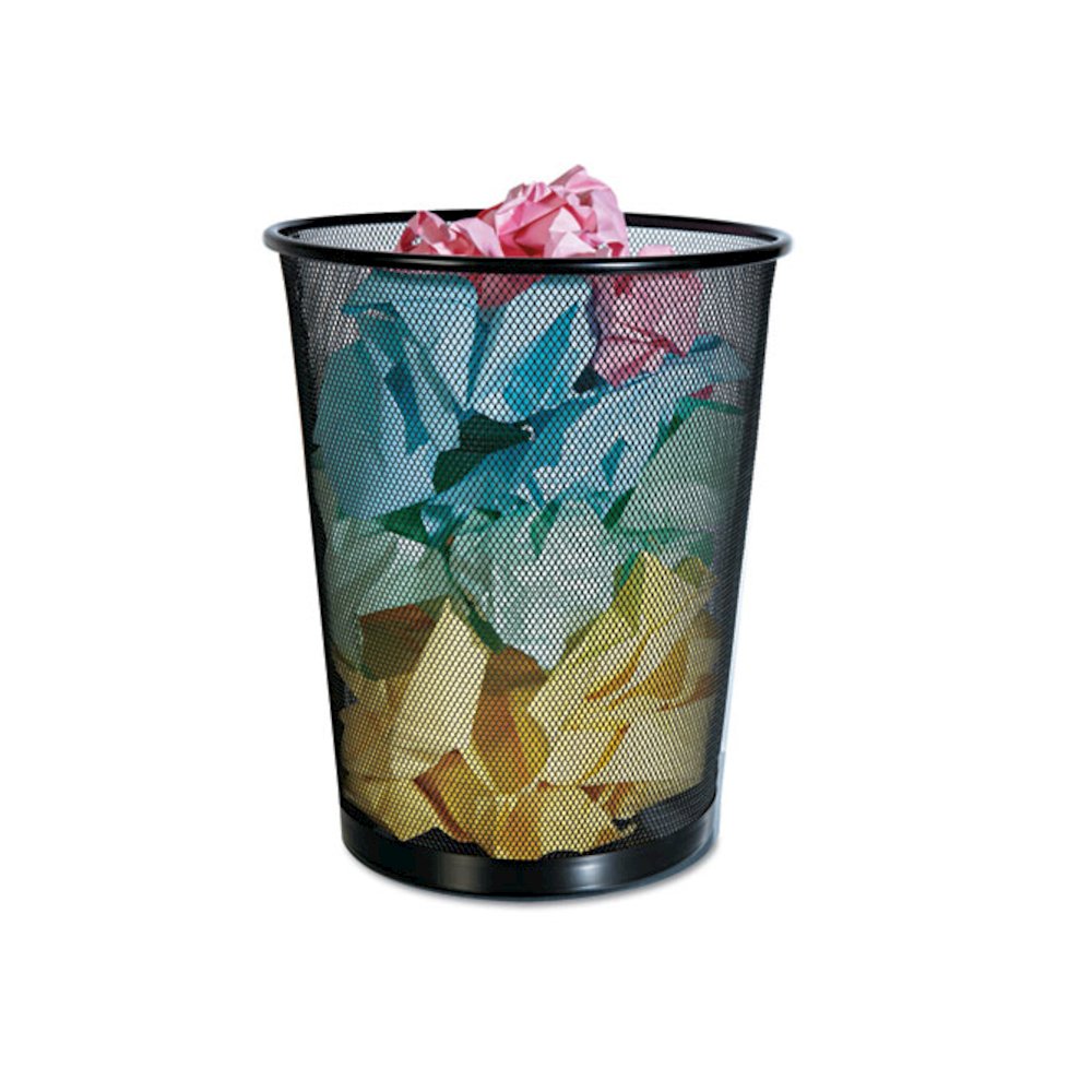 Mesh Wastebasket, 18 qt, Steel Mesh, Black. Picture 7