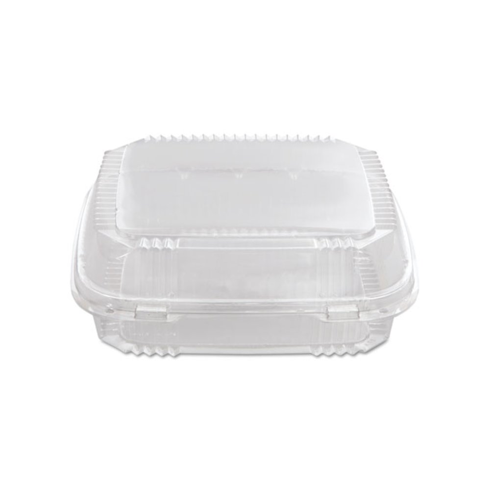 ClearView SmartLock Hinged Lid Container, 49 oz, 8.2 x 8.3 x 2.9, Clear, Plastic, 200/Carton. Picture 3