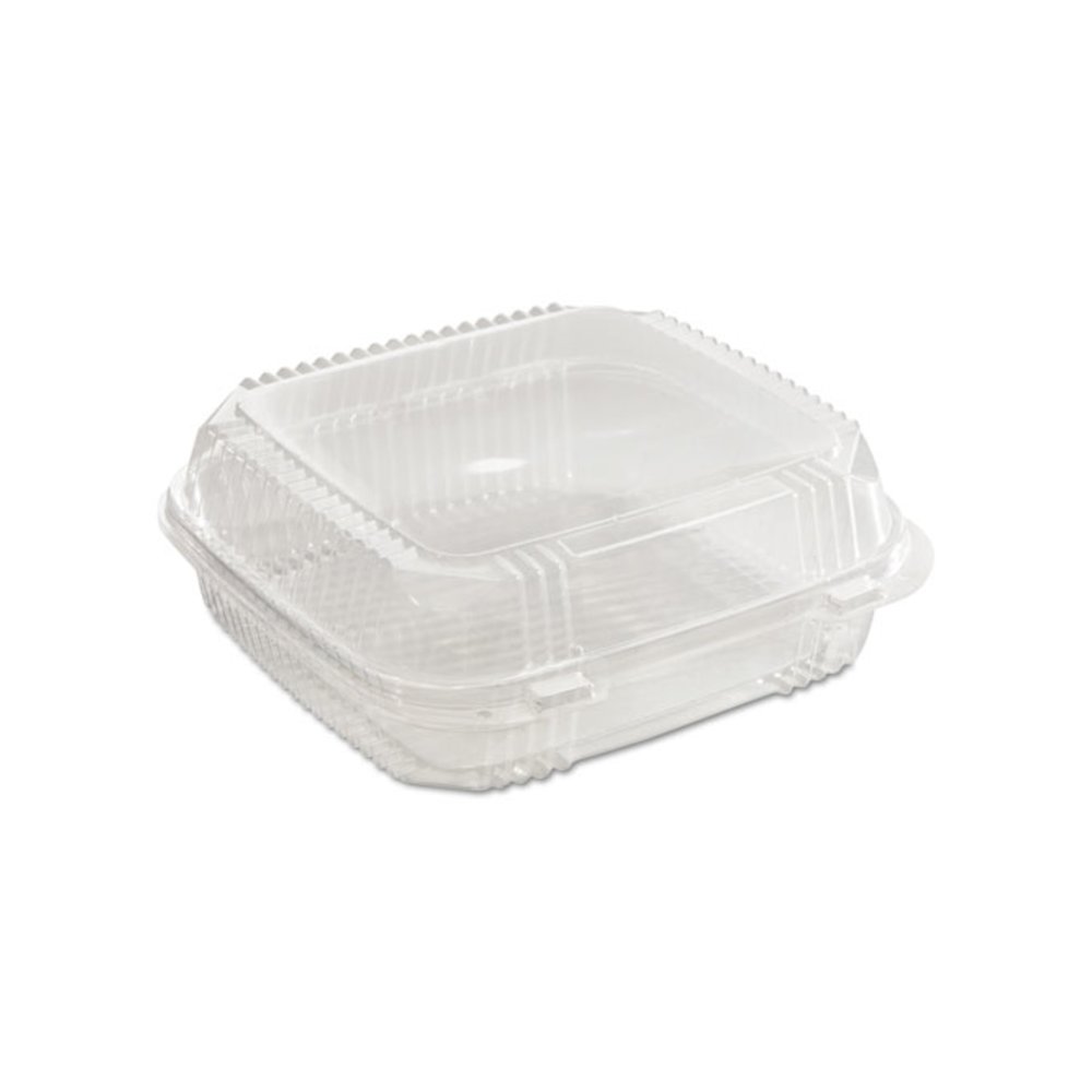 ClearView SmartLock Hinged Lid Container, 49 oz, 8.2 x 8.3 x 2.9, Clear, Plastic, 200/Carton. Picture 2