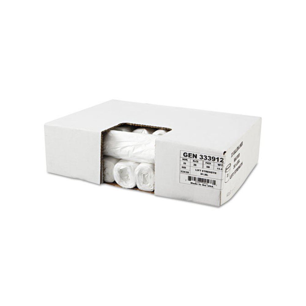 High-Density Can Liners, 33 gal, 9 mic, 33" x 39", Natural, Perforated Roll, 25 Bags/Roll, 20 Rolls/Carton. Picture 2