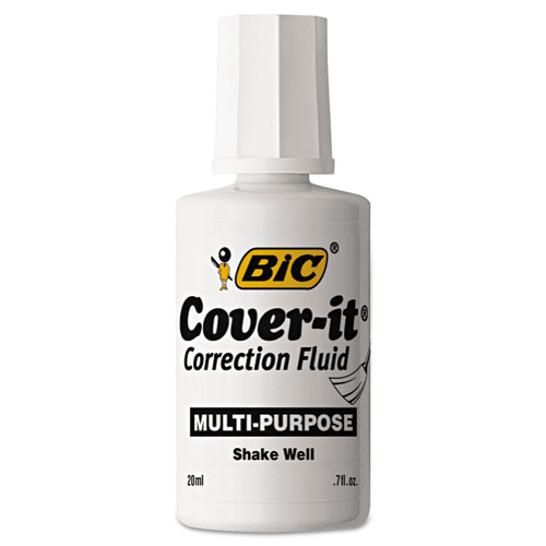 Cover-It Correction Fluid, 20 ml Bottle, White, Dozen. Picture 1