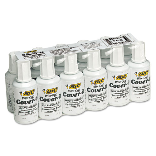 Cover-It Correction Fluid, 20 ml Bottle, White, Dozen. Picture 2