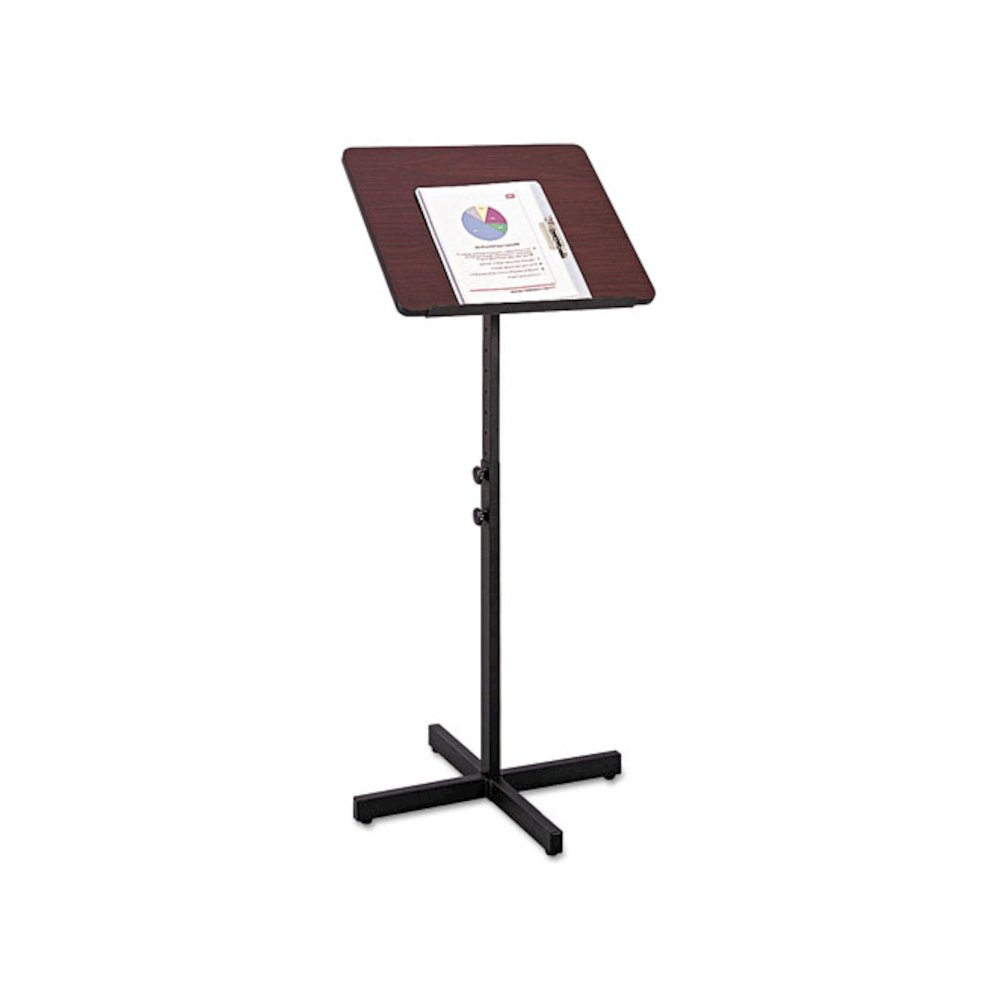 Adjustable Speaker Stand, 21 x 21 x 29.5 to 46, Mahogany/Black. Picture 1