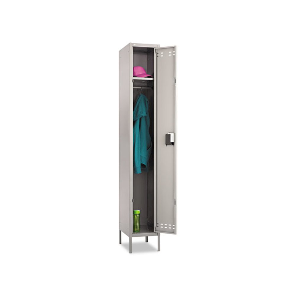 Single-Tier Locker, 12w x 18d x 78h, Two-Tone Gray. Picture 1
