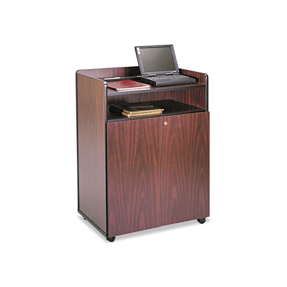 Executive Mobile Presentation Stand, 29.5 x 20.5 x 40.75, Mahogany. Picture 2
